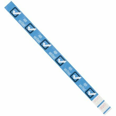 BSC PREFERRED 3/4 x 10'' Blue ''Age Verified'' Tyvek Wristbands, 500PK S-15235BLU